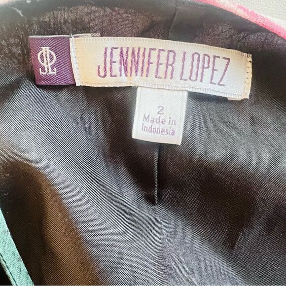 Jennifer Lopez Faux Wrap Ruffle Maxi Dress, Black/Pink, Size 2, Summer Wedding - Picture 6 of 9